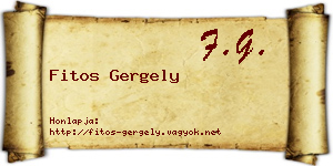 Fitos Gergely névjegykártya